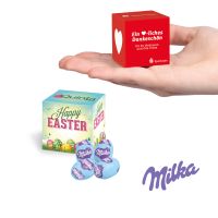 Werbewürfel mit Milka Alpenmilch Eier